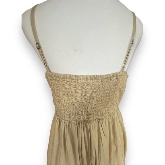 J. Crew Factory Squared Neck, Multi-tier, Neutral Color, Midi Dress - Picture 4 of 11